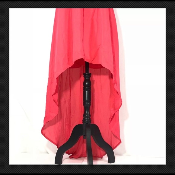 🆕Adelyn Rae Dress V Neck Hi Low Hem Plunging Back - Picture 3 of 8